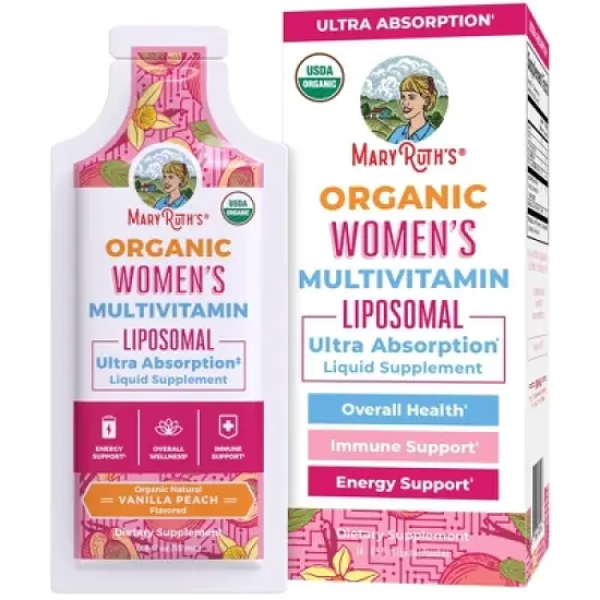 MaryRuth's Women's Multivitamin Liposomal, Vanilla Peach, Org, 0.5 oz 14-Pack image {9}