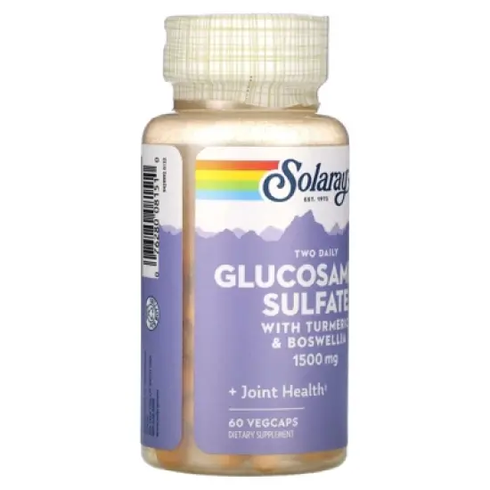 Solaray Glucosamine Sulfate, with Turmeric & Boswellia, 60 Vegcaps image {3}