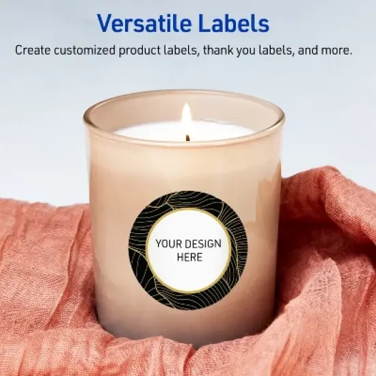 Avery Round Labels, Black with Gold Pattern, 3" Diameter image {5}