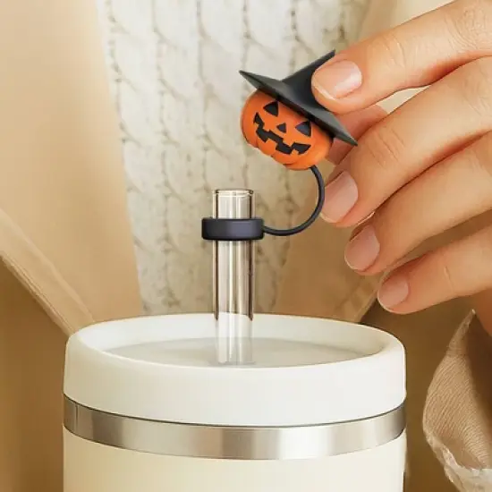 Ototo 8pc Boo Team Straw Toppers Silicone Drink Accessories Multicolor image {2}