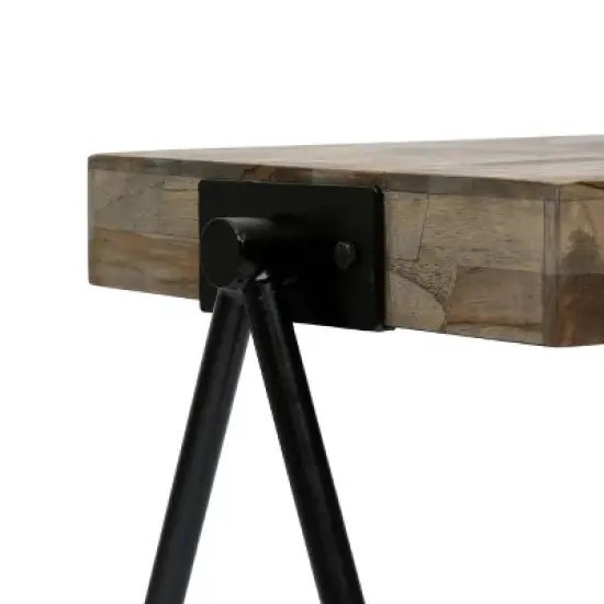 Gurley Handcrafted Modern Industrial Mango Wood Side Table Gray/Black - Christopher Knight Home image {5}