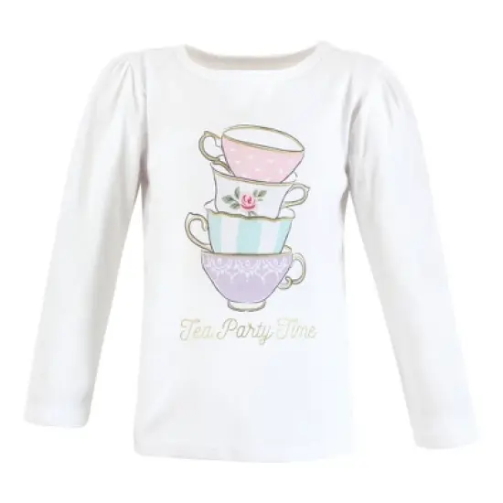 Hudson Baby Infant and Toddler Girl Long Sleeve T-Shirts, Bakery Tea Party image {4}