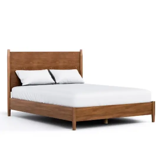 HOMES: Inside + Out 3pc Queen Neovesi Platform Bedroom Set Boho with 2 Nightstands Oak image {2}