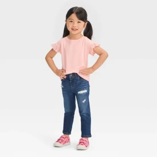 Toddler Skinny Dark Rip Repair Jeggings - Cat & Jack&trade; Dark Blue image {2}