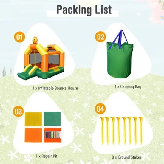 Costway Inflatable Bounce Castle Jumping House Kids Playhouse w/ Slide Blower Excluded image {6}