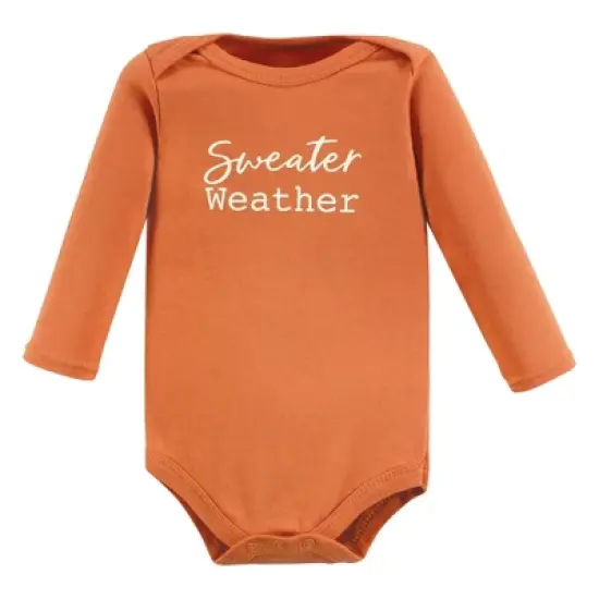 Hudson Baby Infant Girl Cotton Long-Sleeve Bodysuits, Happy Fall 7-Pack image {4}