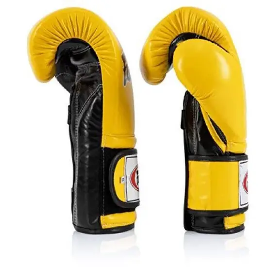 Fairtex BGV9 Mexican Style Yellow Black Piping Muay Thai Boxing Glove - Heavy Hitter image {4}