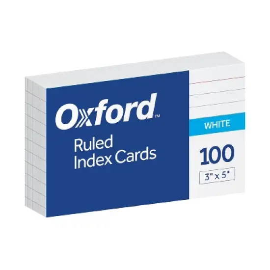 Oxford Index Cards, 3" x 5", Ruled, 100 Per Pack, 12 Packs image {2}