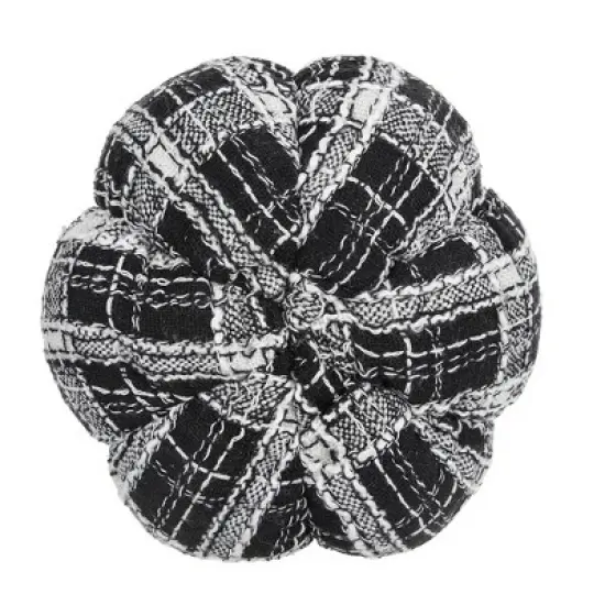 Whisen Fabric Plaid Pumpkin, Holiday Halloween Decoration - Black & White image {6}