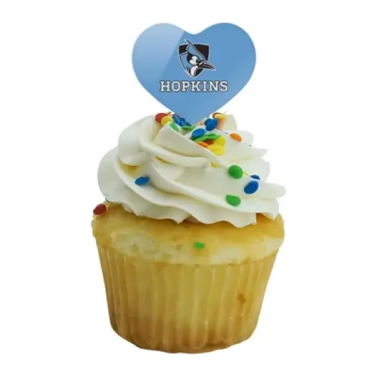 Johns Hopkins University Primary Logo Heart Love Cupcake Picks Toppers Decoration Set of 6 image {4}