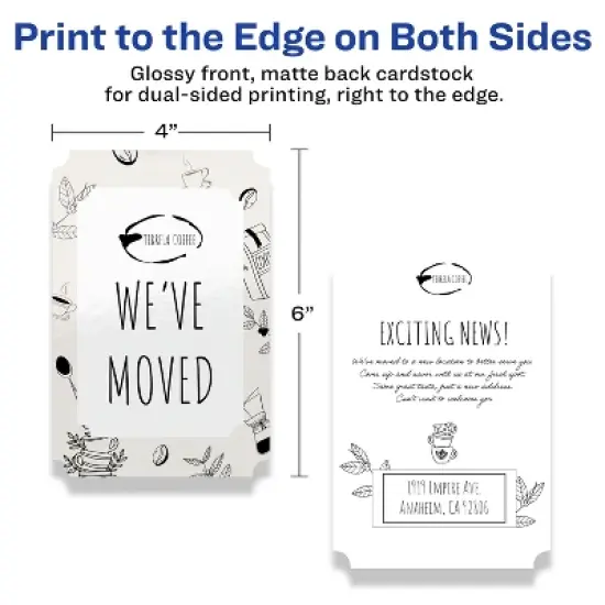 Avery Printable Scalloped Postcards, 4" x 6", Glossy White, 50ct image {5}