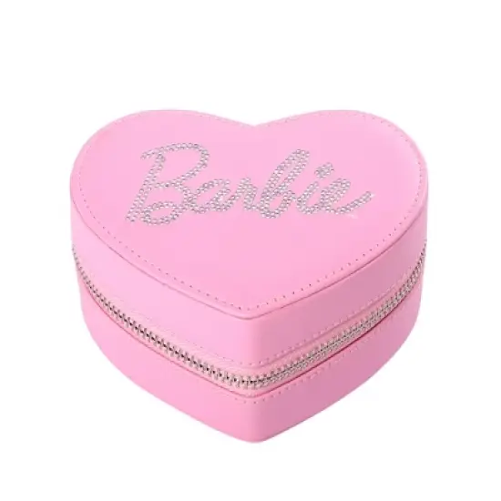 Barbie Heart Shaped Zippered Jewelry Travel Case image {1}