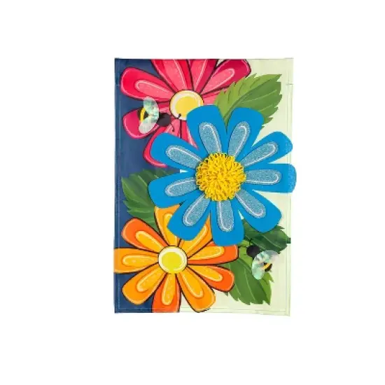 Spring Floral Applique House Flag image {1}