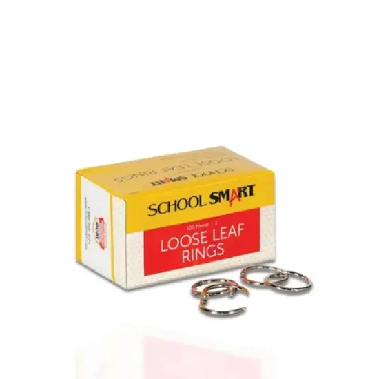 School Smart Loose Leaf Rings, 1 Inch, Nickel Plated Steel, Pack of 100 image {5}