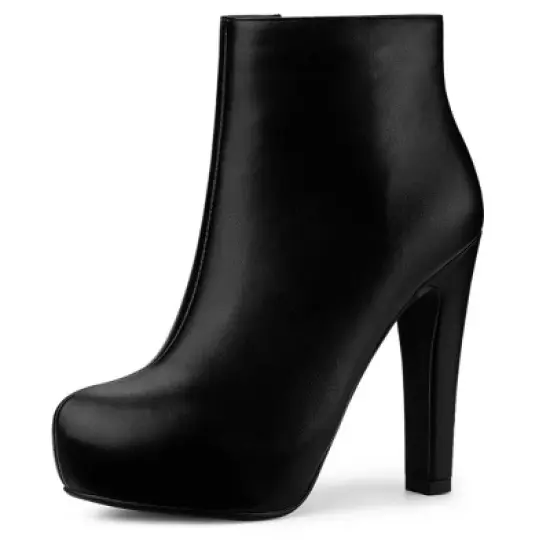 Allegra K Women's Platform Chunky Heel Ankle Boots image {6}