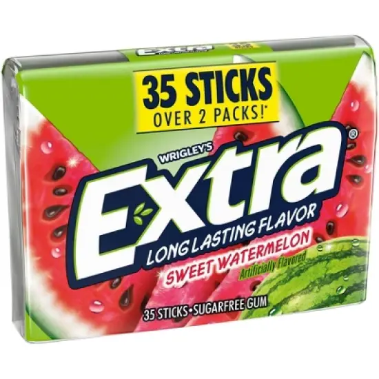 Extra Sugar-Free Sweet Watermelon Chewing Gum Pack - 35ct image {10}