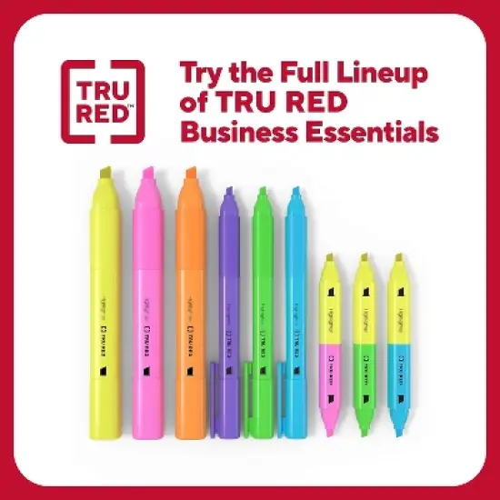 TRU RED Pocket Highlighter with Grip Chisel Tip Yellow 5/Pack TR54578 image {8}