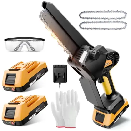 SUGIFT Cordless 8-Inch Mini Chainsaw with Brushless Motor, Safety Lock, Automatic Oiling, and 20V Battery for Yard Work image {8}
