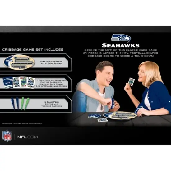 MasterPieces Officially Licensed  NFL Seattle Seahawks Wooden Cribbage Game for Adults image {3}