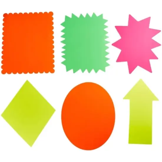 Juvale 18 Piece Neon Poster Board Cutouts, 6 Starburst Shaped Signs for School Projects, Decorating Supplies, Sales, 11 x 14 In image {5}
