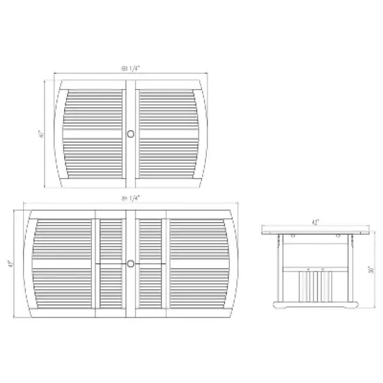 Cambridge Casual 6pc Caterina Teak Wood Outdoor Dining Set with Beige Cushion: Weather-Resistant, 2" Umbrella Hole, Galvanized Steel Hardware image {11}