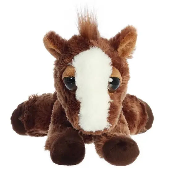 Aurora Dreamy Eyes 10" Prancer Pony Brown Stuffed Animal image {1}