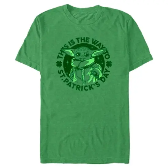 Men's Star Wars: The Mandalorian St. Patrick's Day Grogu This is the Way T-Shirt image {3}