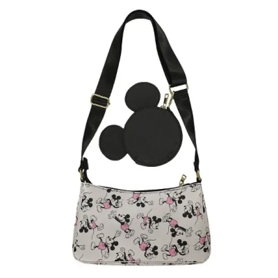Disney Mickey Mouse Women's White Handbag With Removable Coin Purse image {4}