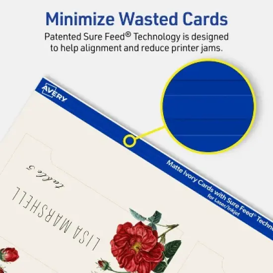 Avery Printable Tent Cards, 2-1/16" x 3.75", Matte Ivory, 40ct image {3}