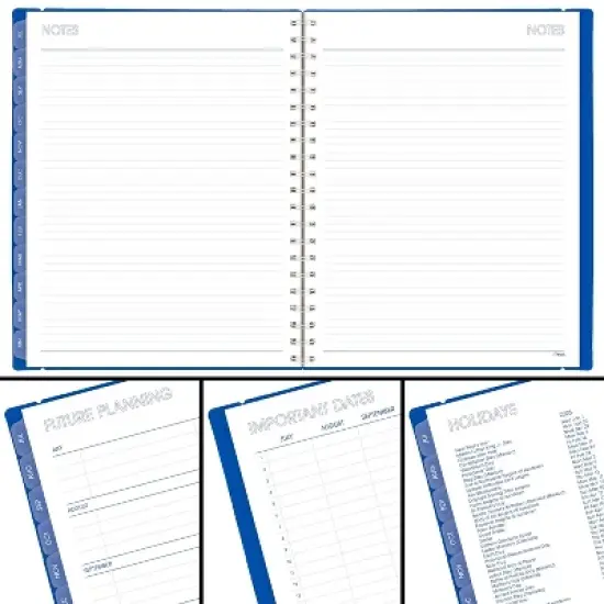 Mead 0.55"x9.01" Large 2025-2026 Monthly Color Pop Royal Blue Planner image {3}
