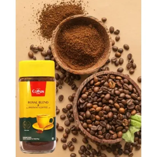 Cothas Traditional Royal Blend Instant Coffee Powder - Pack of 4 ,  Each Bottle 190g = 8lbs [ Coffee : 100% ] image {2}
