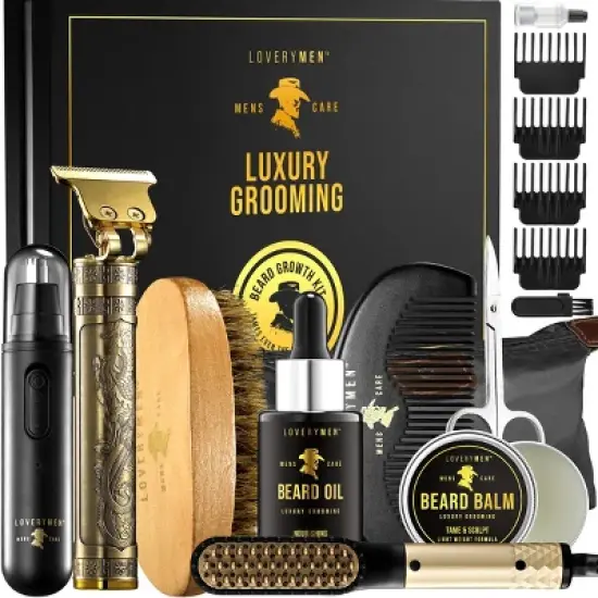 Fathers Day Gifts LoveryMen Beard Grooming Kit - 15pc Luxury Beard Care image {8}