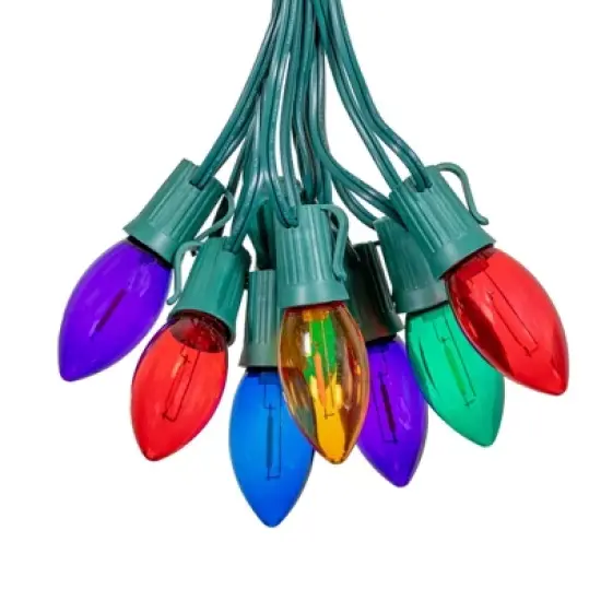 Novelty Lights 25 Feet LED C9 String Lights, 25 Bulbs with 12 Inch Spacing,  Shatterproof Weatherproof Removable Bulbs image {1}