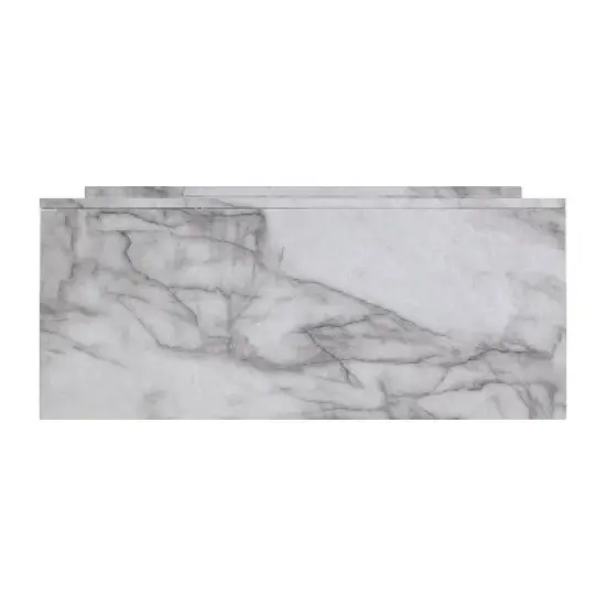 Dridun Faux Marble Fireplace White/Gray - Aiden Lane image {4}