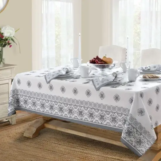 Amani Tile Double Border Tablecloth - Elrene Home Fashions image {3}