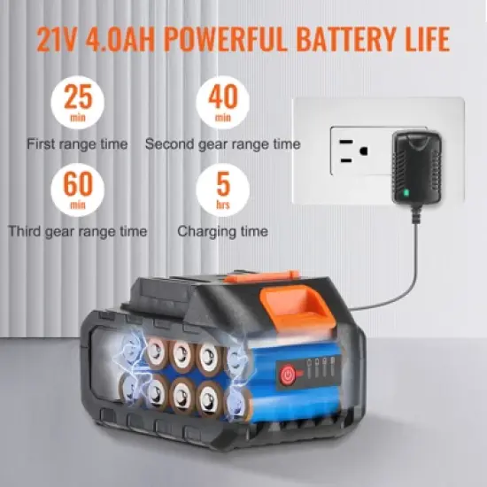 VEVOR Cordless Pressure Washer, 652-PSI 1.0 GPM Portable Power Cleaner, Handheld High-Pressure Car Washer Gun with 4.0Ah Battery, Charger, Black image {6}