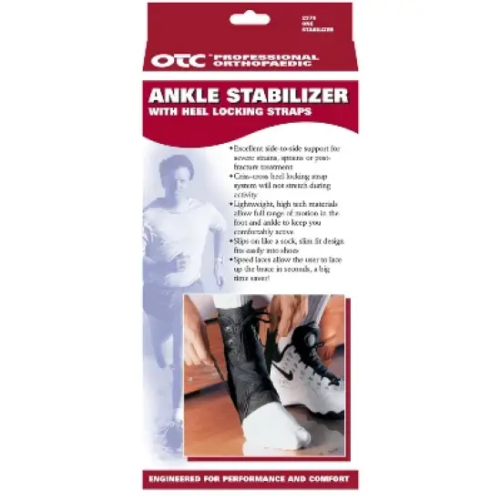 OTC Ankle Stabilizer, Exoskeleton Support, Heel Locking Straps, Black image {3}