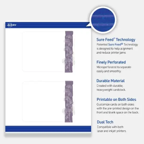 Avery Rounded Corner Postcards, Floral Design, 4.25" x 5.5", 20ct image {2}