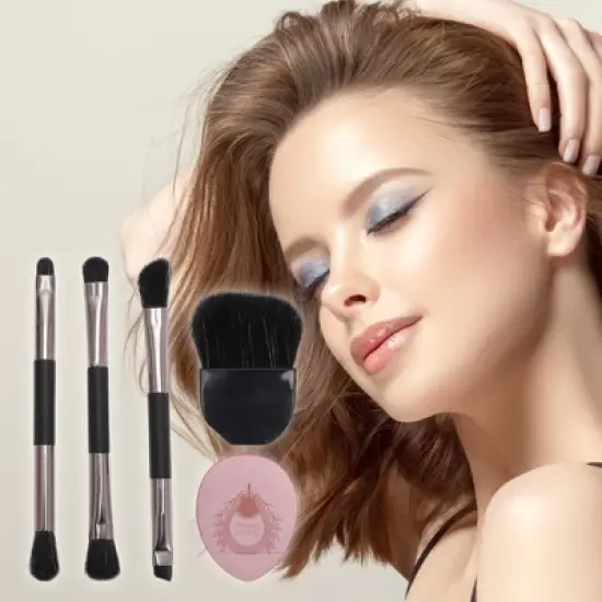 Unique Bargains Portable Makeup Brush Set 5 Pcs image {5}
