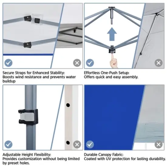Yaheetech 8x8 Ft Pop-up Canopy with 9 Storage Pockets and Sandbags image {6}