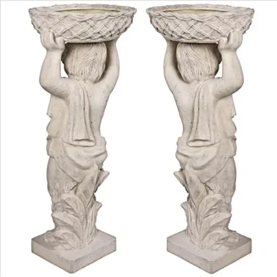 Design Toscano Young Bacchus with Basket Planters Garden Statues: Set of Two image {5}
