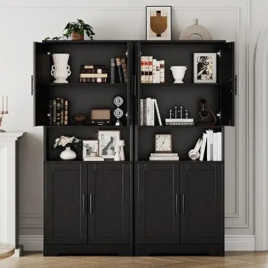 Nasitip 70" Tall Pantry Cabinet with Adjustable Shelves and Doors, Freestanding Storage Cabinet for Kitchen, Bathroom, or Living Room image {6}