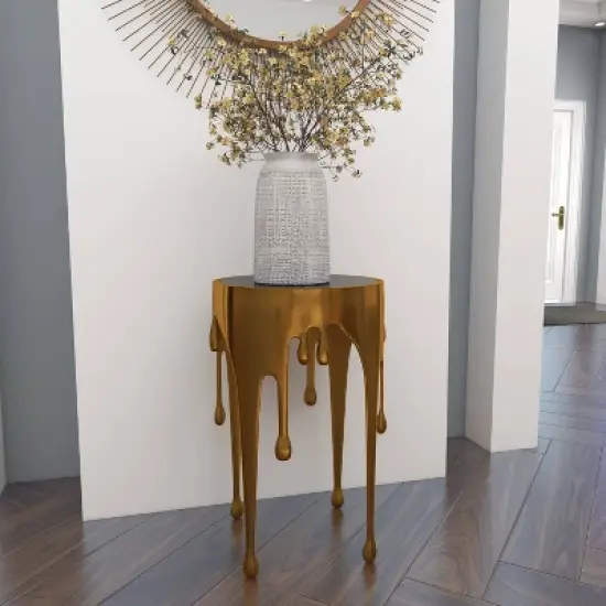 Contemporary Aluminum Melting Accent Table - Olivia & May image {9}