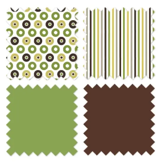 Bacati - Mod Dots/Stripes Long Crib Rail Guard Cover Green/Yellow/Chocolate image {5}