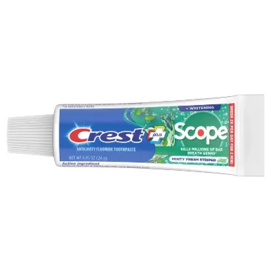 Crest Complete Whitening Plus Scope Multi-Benefit Fluoride Toothpaste Minty Fresh Travel Trial Size Toothpaste image {2}