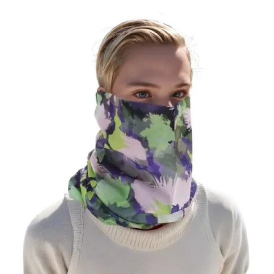 Unique Bargains Sunscreen Face Scarf Mask Purple White 1 Pc image {5}