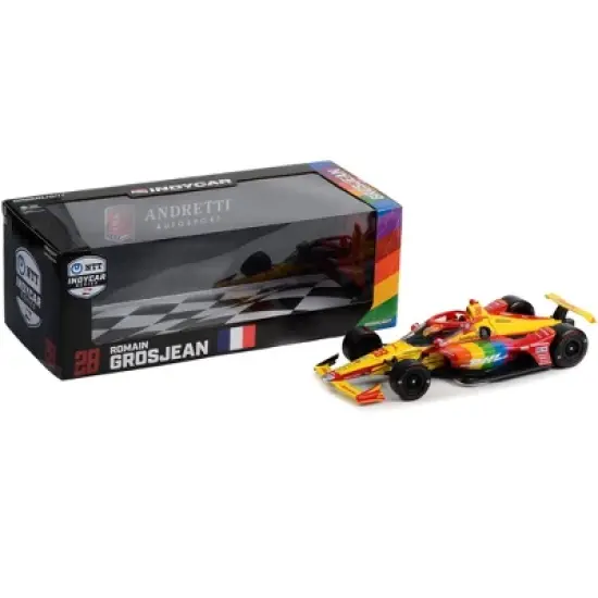 Dallara IndyCar #28 "DHL Delivered w/Pride" Andretti Autosport "NTT IndyCar Series" (2022) 1/18 Diecast Model Car by Greenlight image {2}