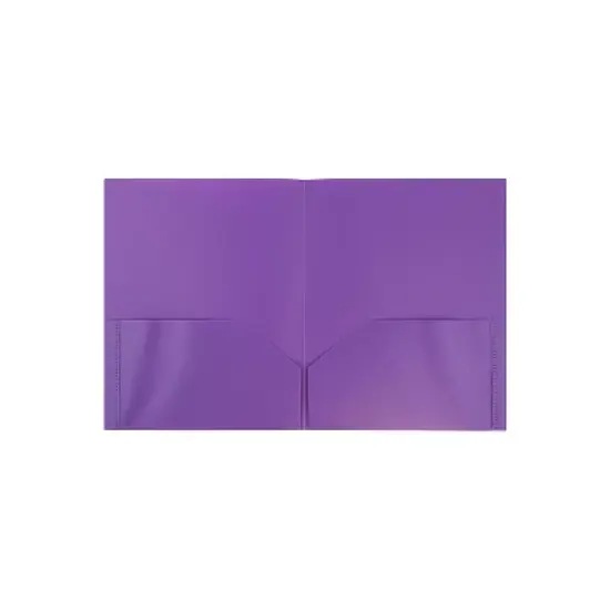 JAM Paper Plastic Two-Pocket School POP Folders Purple Bulk 96/Pack (383Epub) 383EPUB image {1}