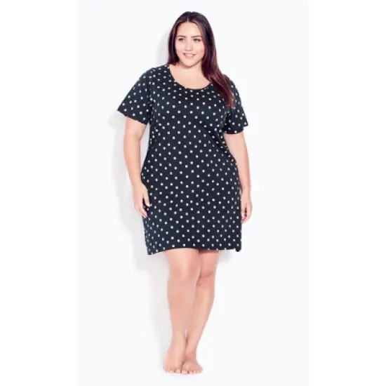 Women's Plus Size  Daisy Short Nightdress - navy | EVANS image {5}