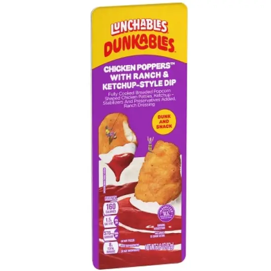 Lunchables Dunkables Chicken Poppers with Ketchup and Ranch - 2.9oz image {6}